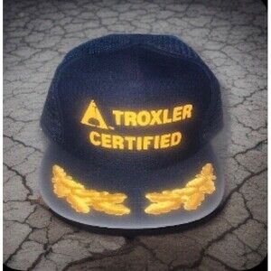 Vintage Troxler Certified Mesh Trucker Hat Gold Leaf Adjustable Snapback USA-NOS